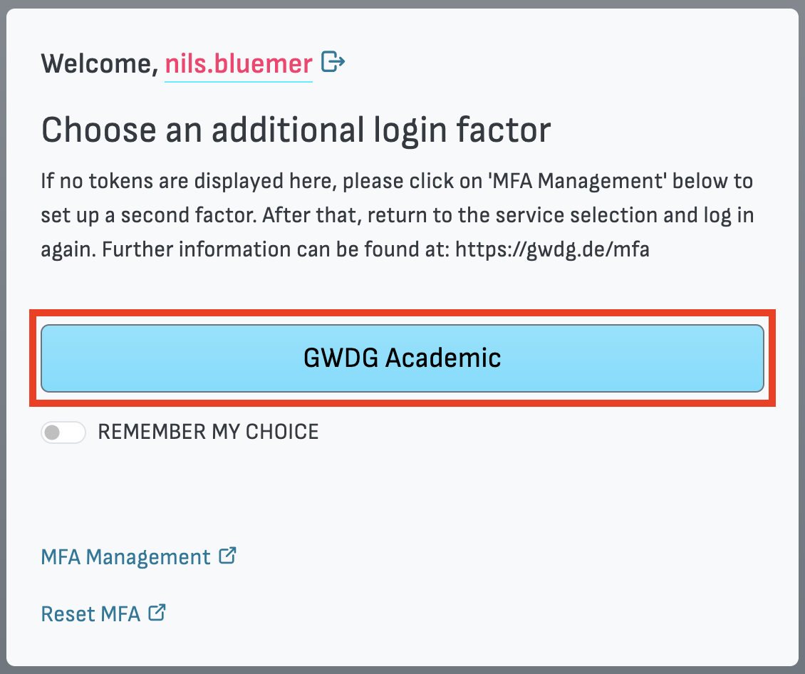 Academic cloud MFA
